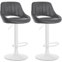 BARHOCKER 2er Set Milos Kunstleder W grau - Weiß/Grau, Kunststoff/Metall (47/106/48cm) - TPFLiving
