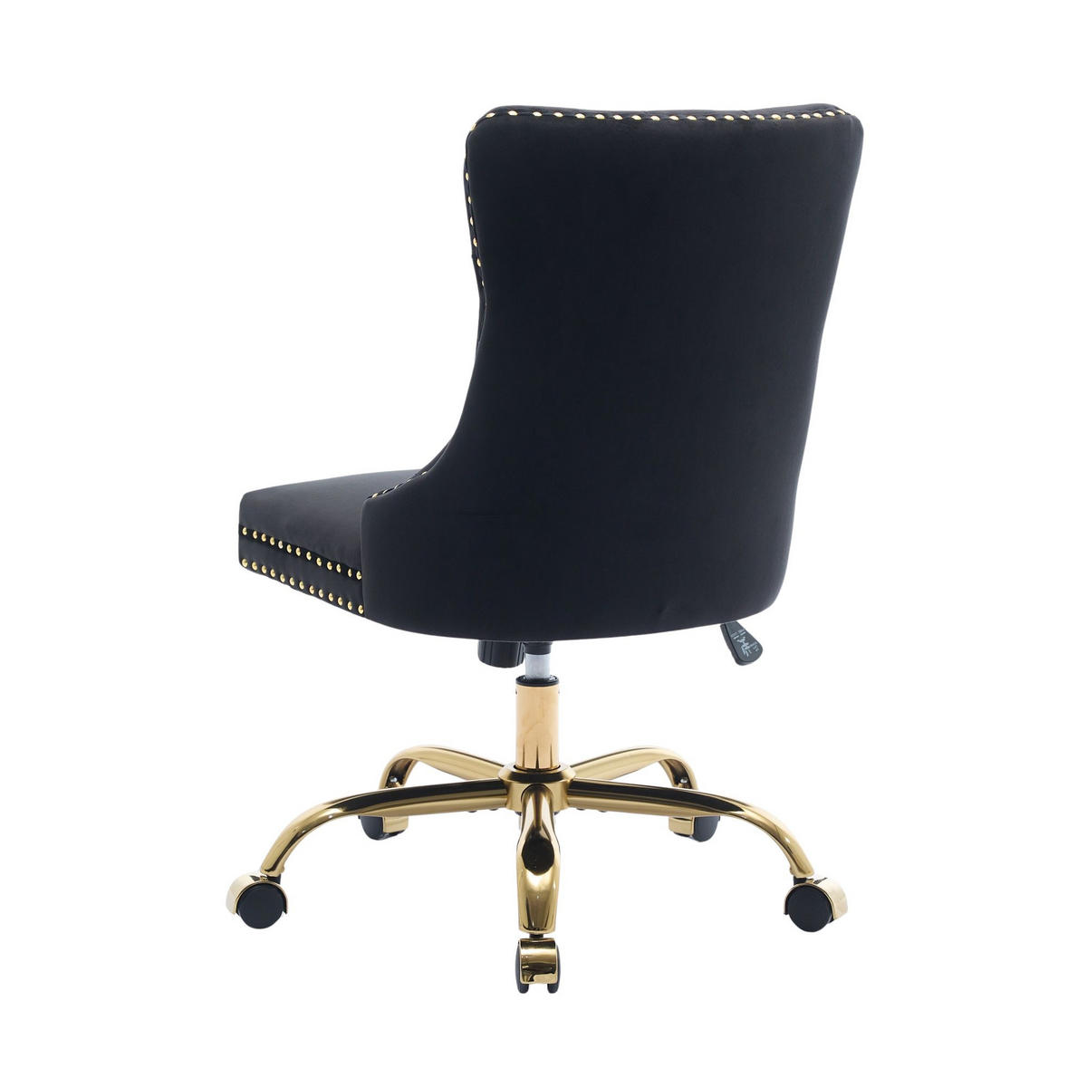DREHSTUHL samt schwarz höhenverstellbar 360grad - Schwarz, Textil (63/98/50cm) - Urban Meuble