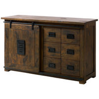 SIDEBOARD Mango 140x45x85 braun lackiert RAILWAY #421 - Braun, Holz (140/85/45cm) - Massivmoebel24