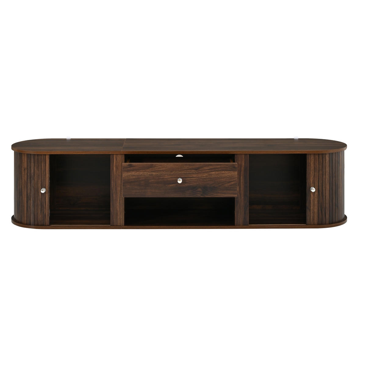 TV-SCHRANK 180/40/40 cm Walnuss mit 1 Schublade und 2 Rolltüren - Nussbaumfarben, Holzwerkstoff (180/40/40cm) - Oxeza