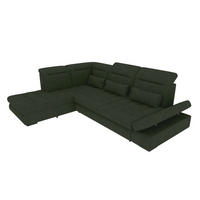 ECKSOFA Toscana Velours inkl. Schlaffunktion - Olivgrün, Textil (227/279cm) - 99rooms