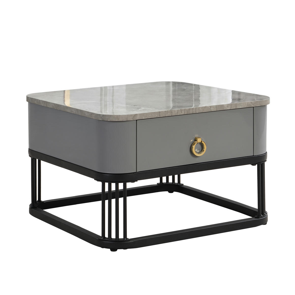 COUCHTISCH Schwarz 2er-Set 60/60/44,5 cm und 50/50/34,5 cm - Schwarz, Holzwerkstoff (60/60/44.5cm) - PANGIVO