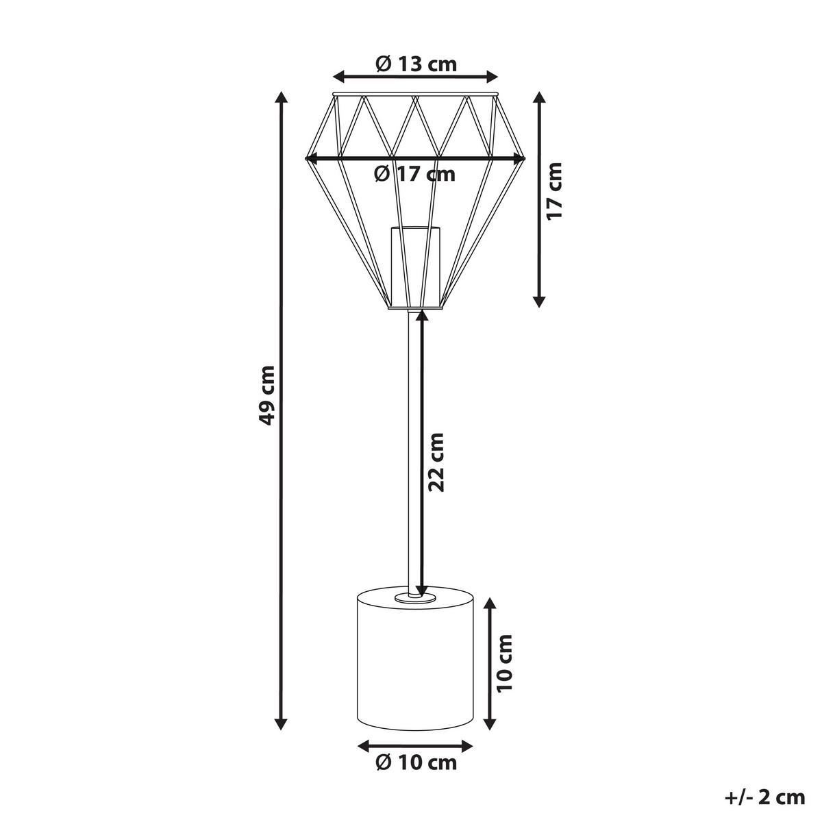 TISCHLAMPE Mooni 15/15/53 cm - Messingfarben, Metall (15/15/53cm) - Beliani
