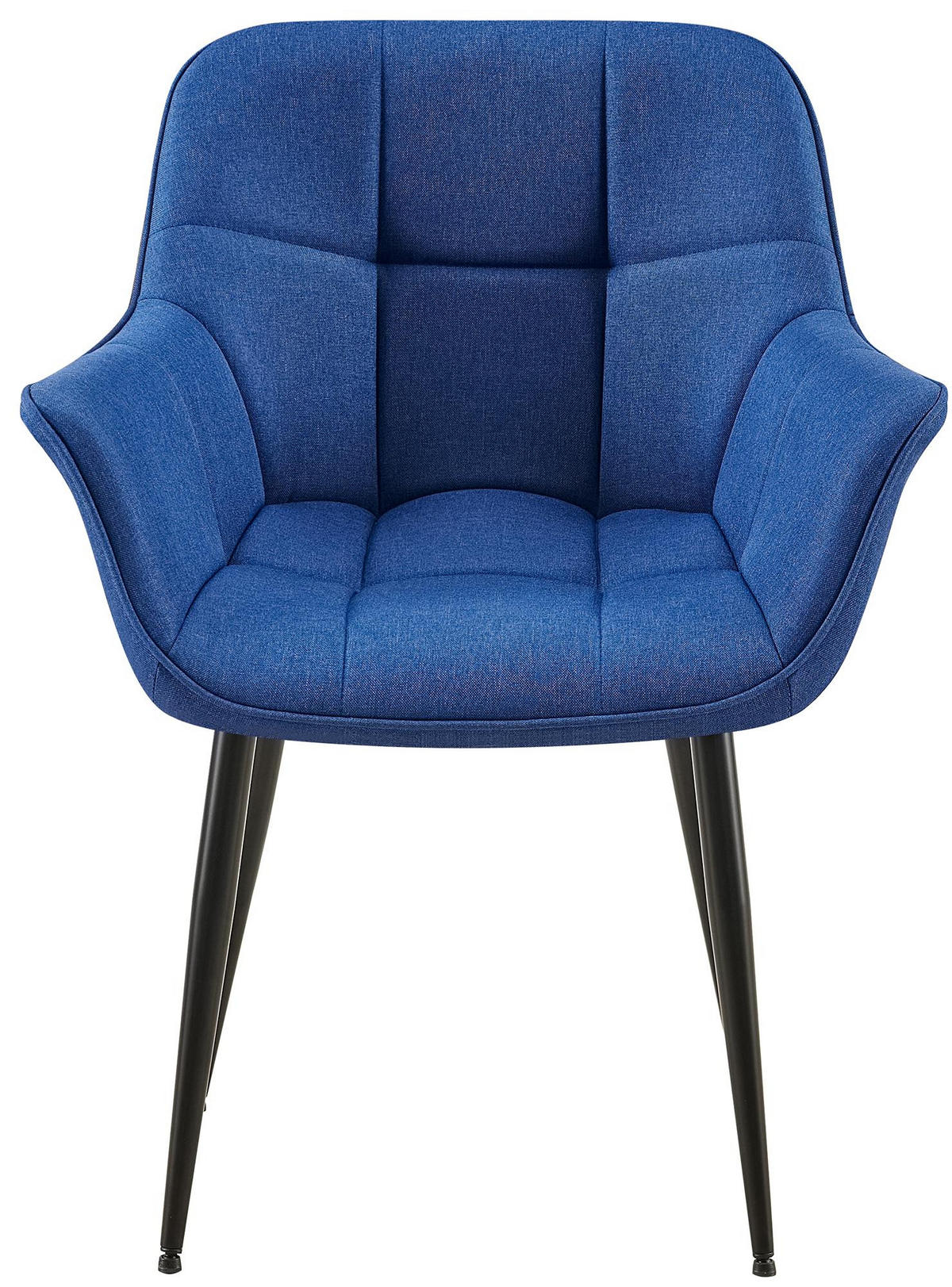 ARMLEHNENSTUHL Stoff blau - Blau/Schwarz, Textil/Metall (65/85/58cm) - CLP