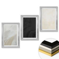 WANDBILDER 3er Set - 20x30 cm Silberner Rahmen - Strukturen schattieren Minimalismus - Silberfarben, Kunststoff (20/30cm) - ArtPrintCave
