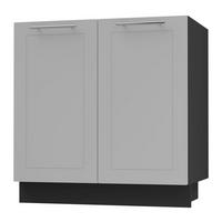 SPÜLENUNTERSCHRANK Bari D8Z/80 Schwarz / RAL 7040 fenstergrau 80 / 50 / 82cm - Schwarz/Grau, Holz/Holzwerkstoff (80/82/50cm) - Feldmann-Wohnen