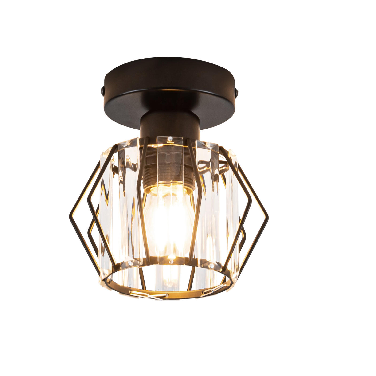 LED-DECKENLEUCHTE Tyrris 15/16/15 cm - Schwarz, Metall (16/15/15cm) - ZMH