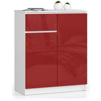 KOMMODE Weiß, Rot Glanz 99/80/40 - Weiß, Holzwerkstoff (80/99/40cm) - RAUMHIRSCH FURNITURE