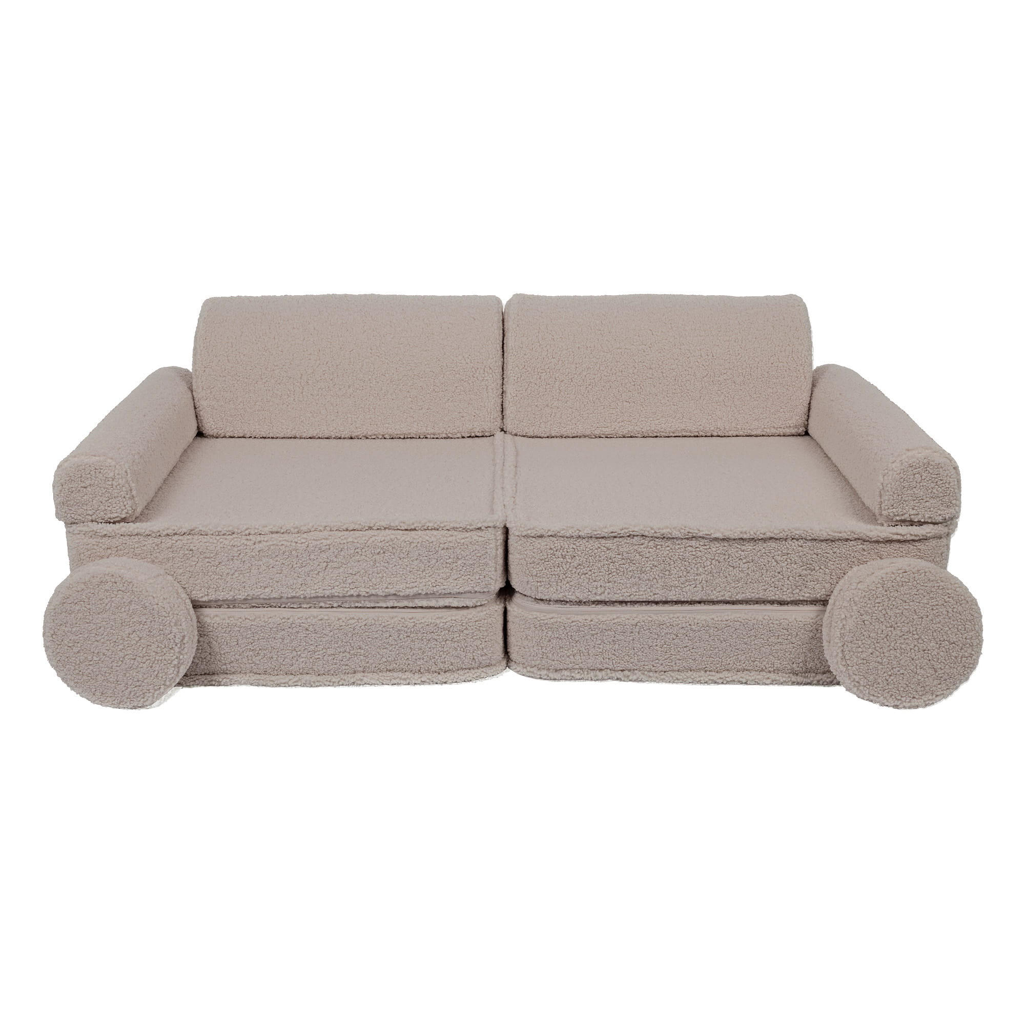 KINDERSOFA, Bearly, Hellgrau - Greige, Textil (160/24/80cm) - MeowBaby