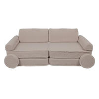 KINDERSOFA, Bearly, Hellgrau - Greige, Textil (160/24/80cm) - MeowBaby