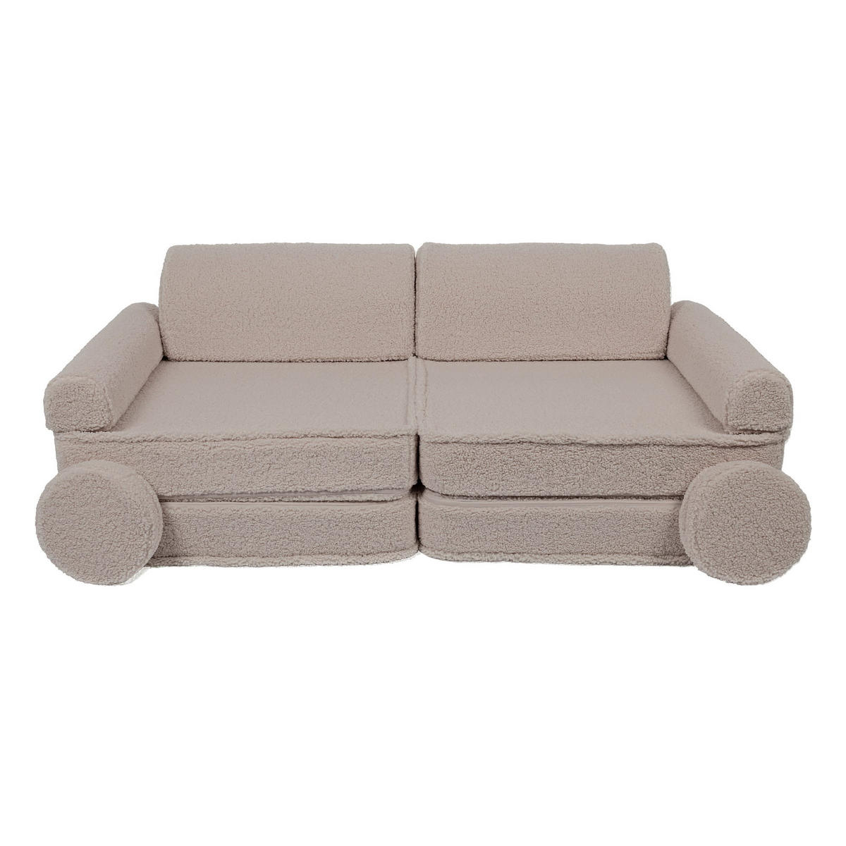 KINDERSOFA, Bearly, Hellgrau - Greige, Textil (160/24/80cm) - MeowBaby