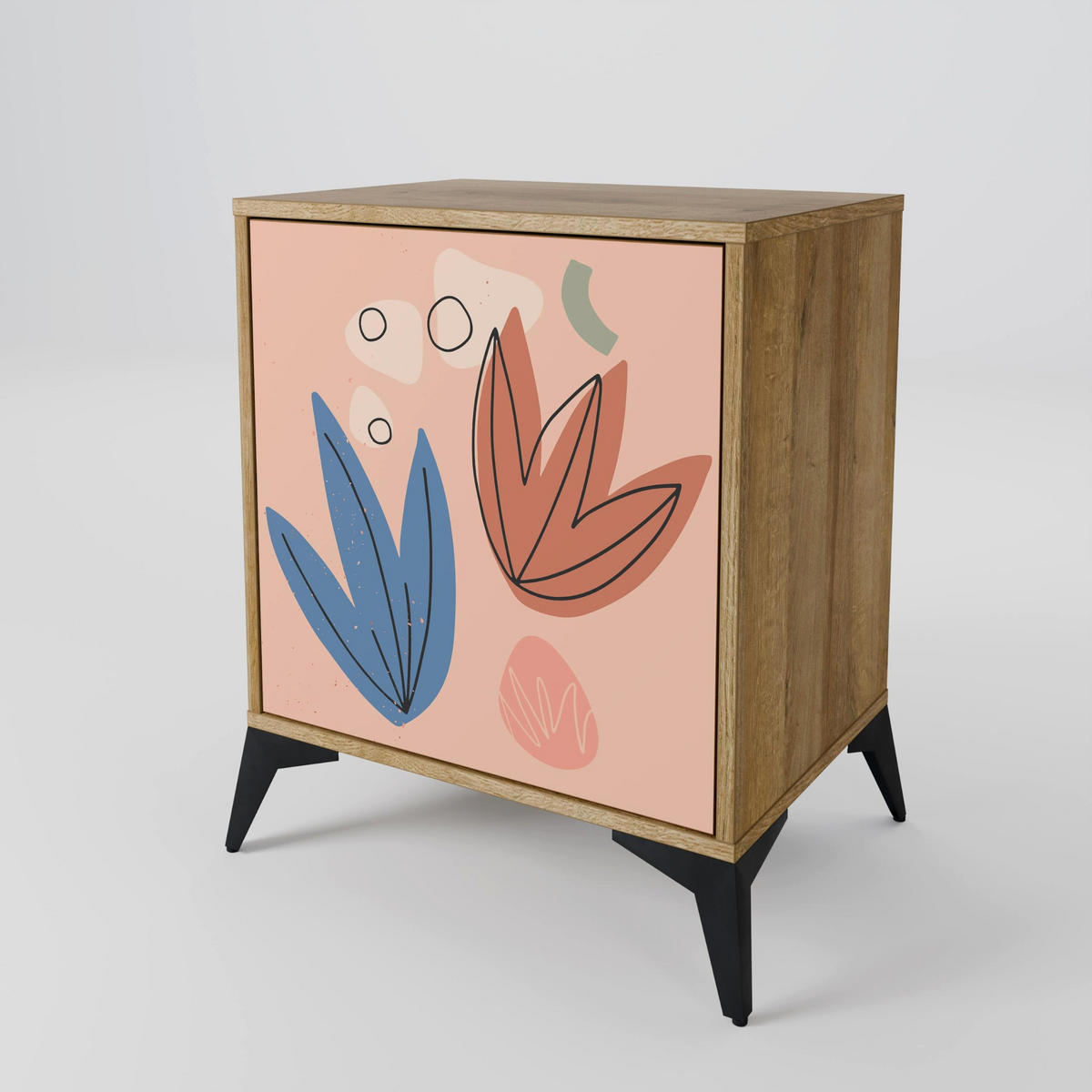 SIDEBOARD PASTEL DESTINY, Eichefarben, 57,5x42x57,5 cm, Ohne Füße - Eichefarben/Multicolor, Holzwerkstoff (57.5/57.5/42cm) - SpaceRebels