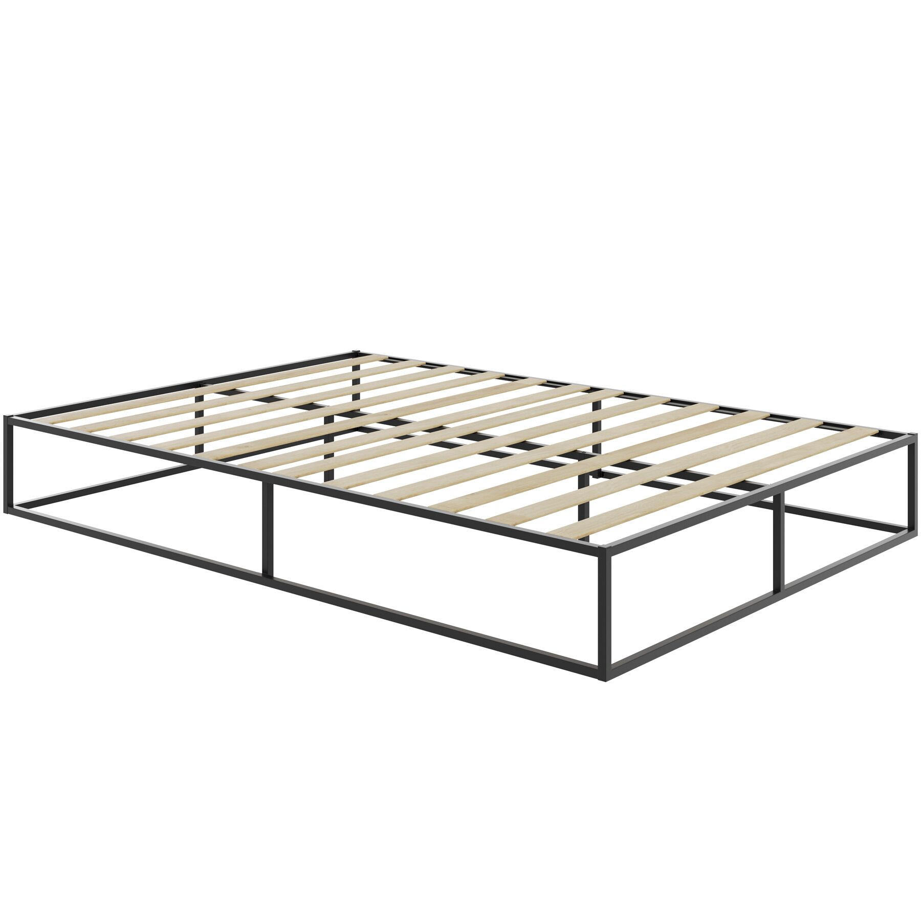 BETT Kyoto,Belastbarkeit 250 kg, bodenschonende Kunststoffkappen,schwarz - Schwarz, Metall - tectake