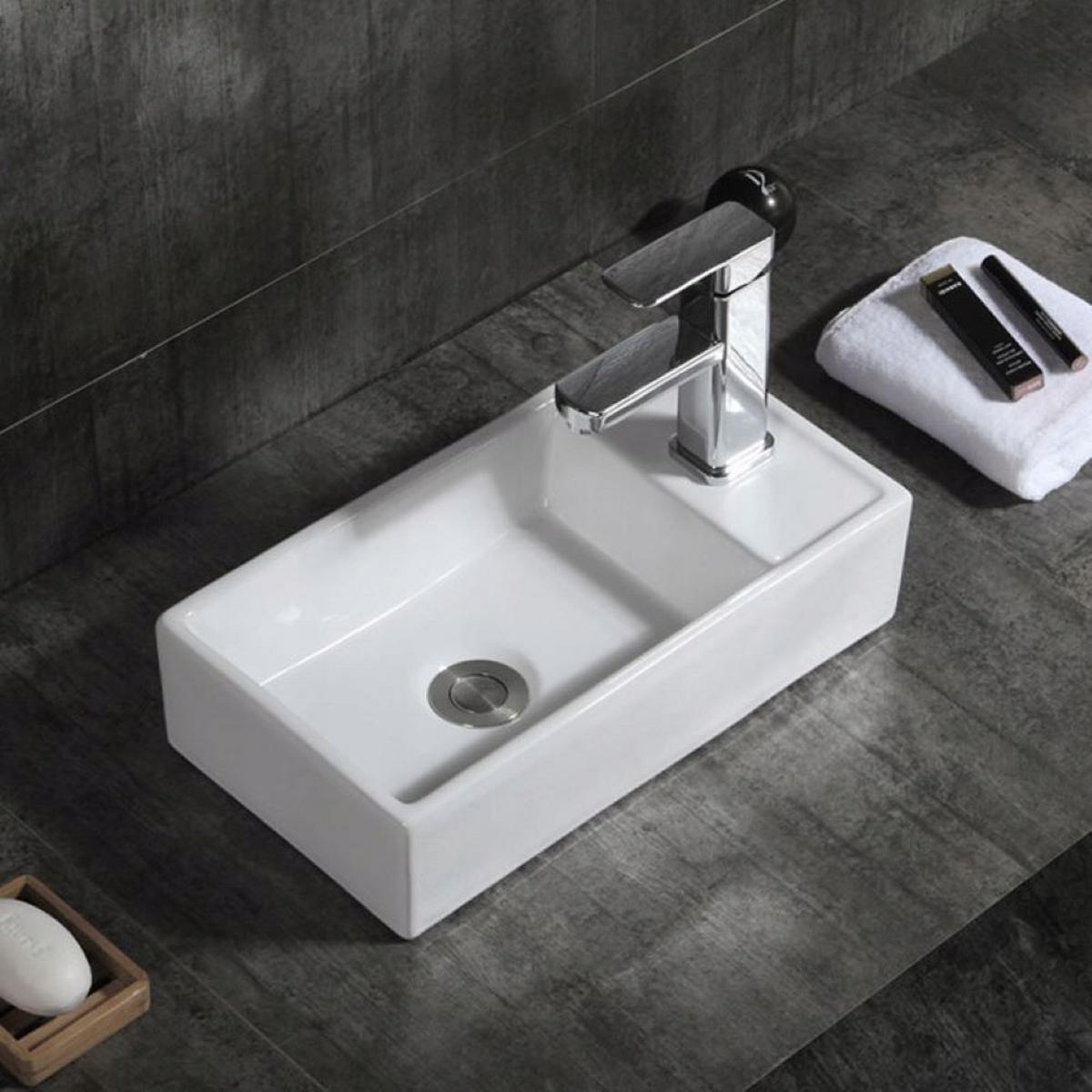 WASCHBECKEN, weiß 40/10/22 cm - Weiß, Keramik (40/10/22cm) - Rexo