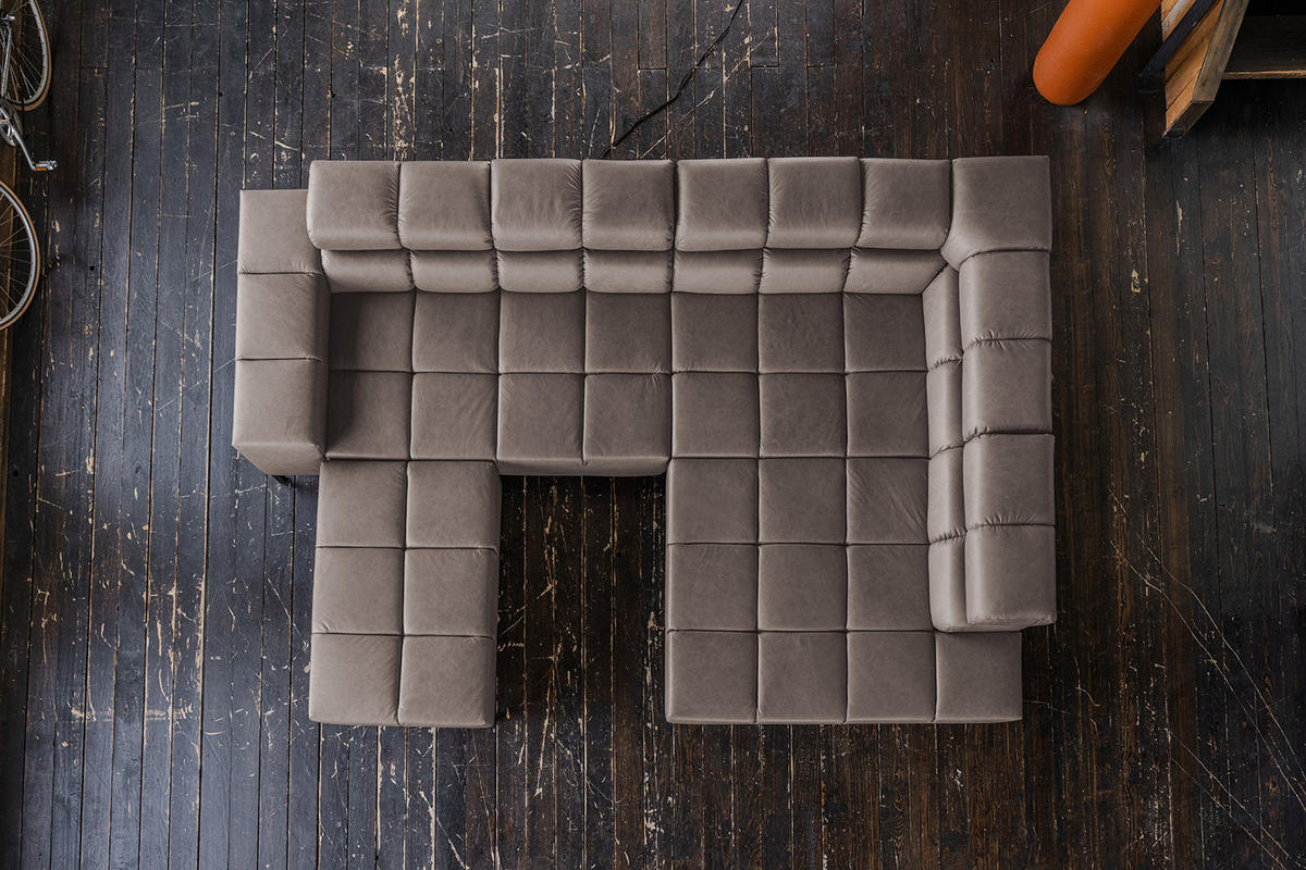 ECKSOFA NELSON Dunkelbraun Leder - Dunkelbraun/Schwarz, Leder/Metall (321/216cm) - KAWOLA