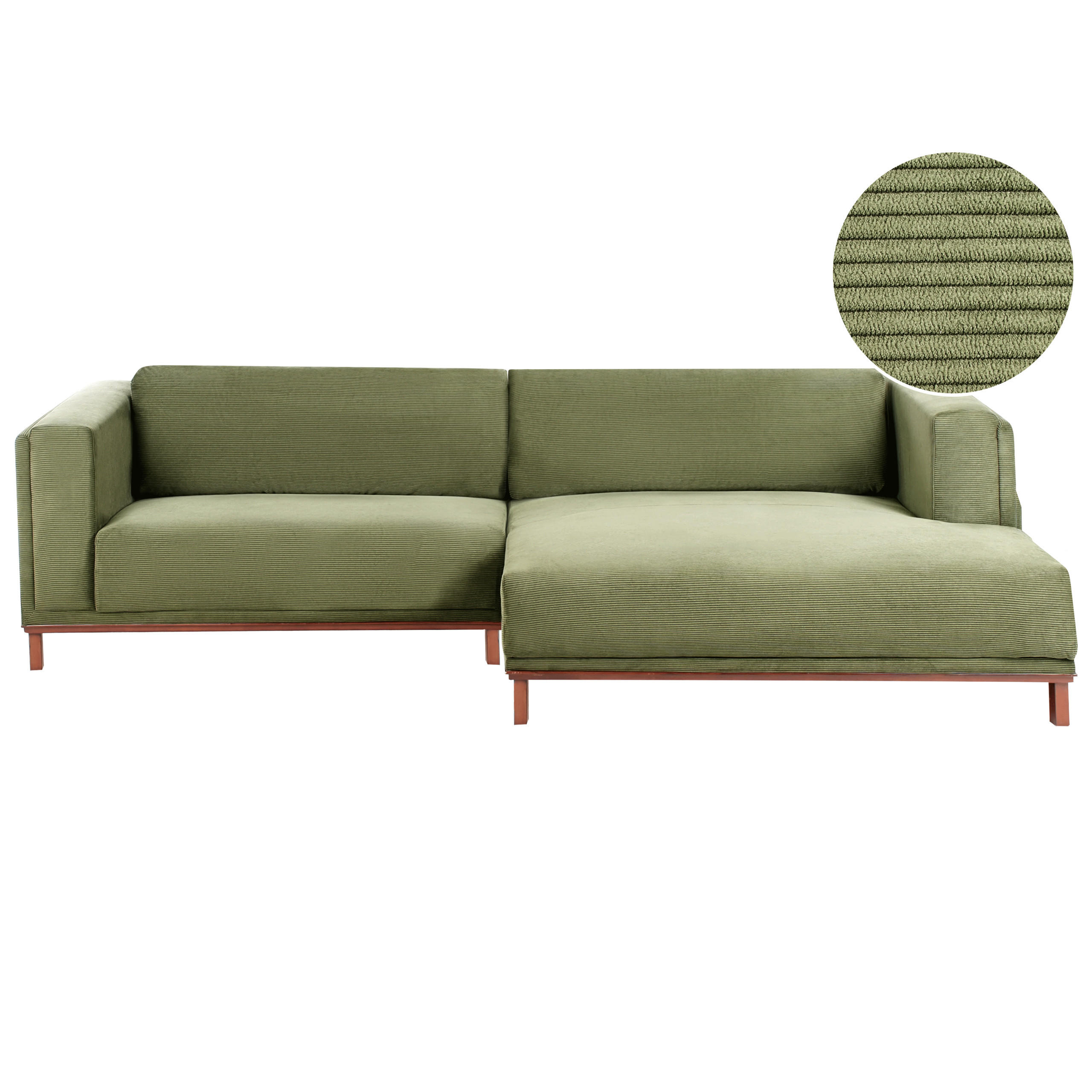 Beliani Ecksofa Hellbraun, Grün, Braun 310x155 cm