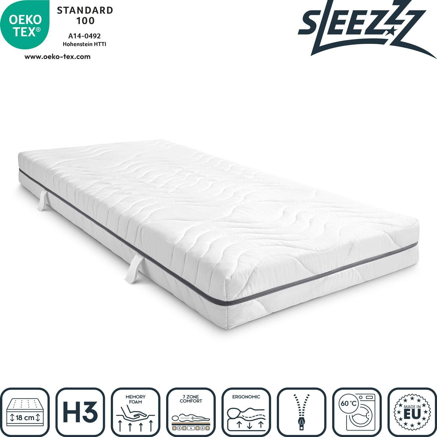 VISCOMATRATZE Smart 80x200 cm - Weiß, Textil (80/200cm) - Sleezzz