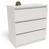 KOMMODE P3 EX3 Weiß 70/40/77 cm - Weiß, Holzwerkstoff (70/77/40cm) - Matkam Möbel