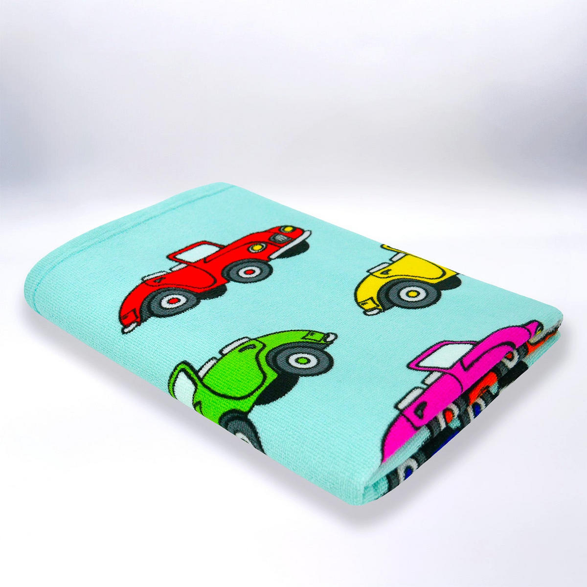 STRANDTUCH Kinder Mikrofaser Mehrfarbig 70x140 250g/m² - Autos - Multicolor, Textil (140/70cm) - LE COMPTOIR DE LA PLAGE