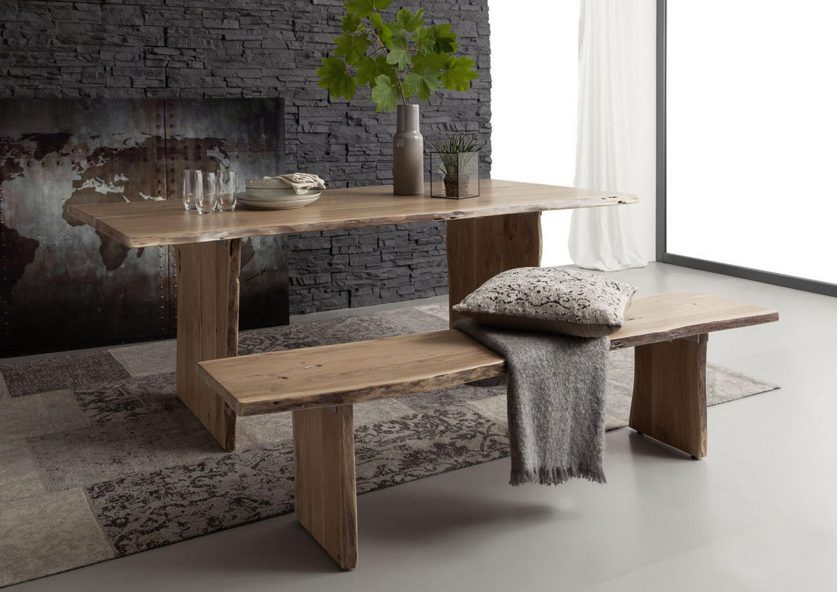 BAUMTISCH Akazie 160x100x76 natur lackiert PURE ACACIA #113 - Naturfarben, Holz (160/100/76cm) - Massivmoebel24