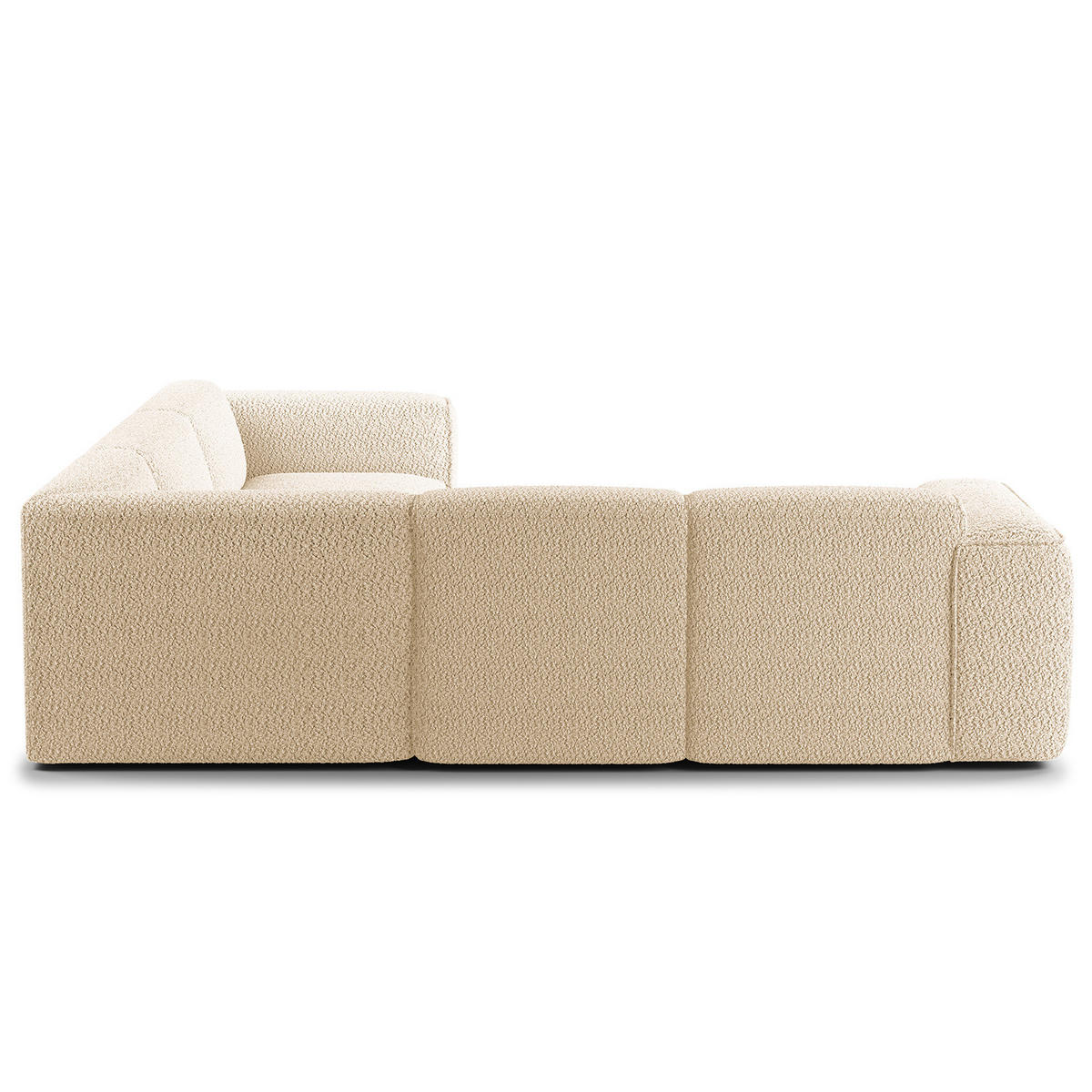 ECKSOFA mit Rundecke - Beige/Schwarz, Kunststoff/Textil (325/260cm) - home24