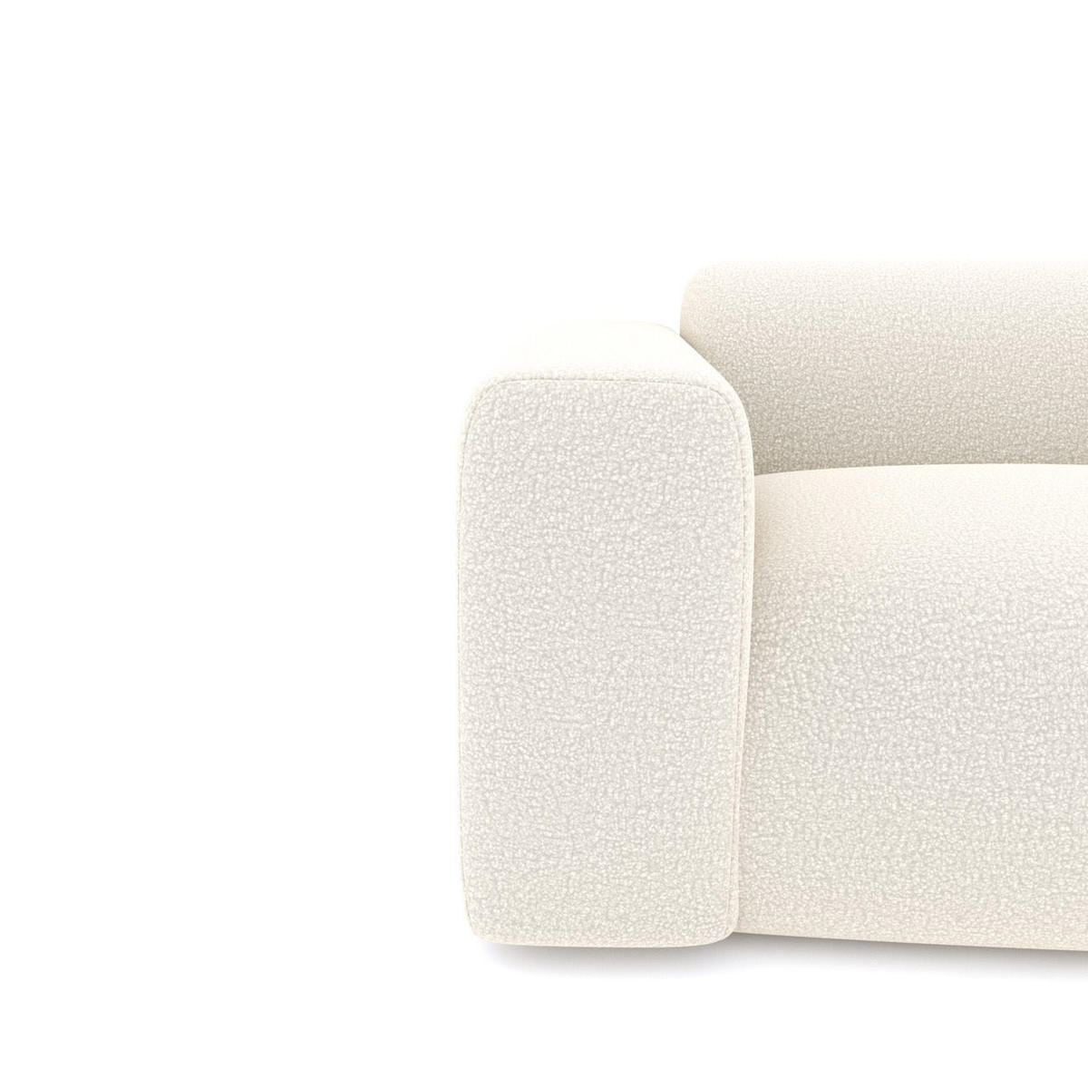 SESSEL Bouclé-Stoff Creme 130cm - Creme, Textil (130/67/97cm) - Sia Home