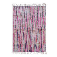BERBERTEPPICH gestreift handgeknüpft aus Wolle 200x 300 cm - Pink, Naturmaterialien (200/300cm) - AFK Living