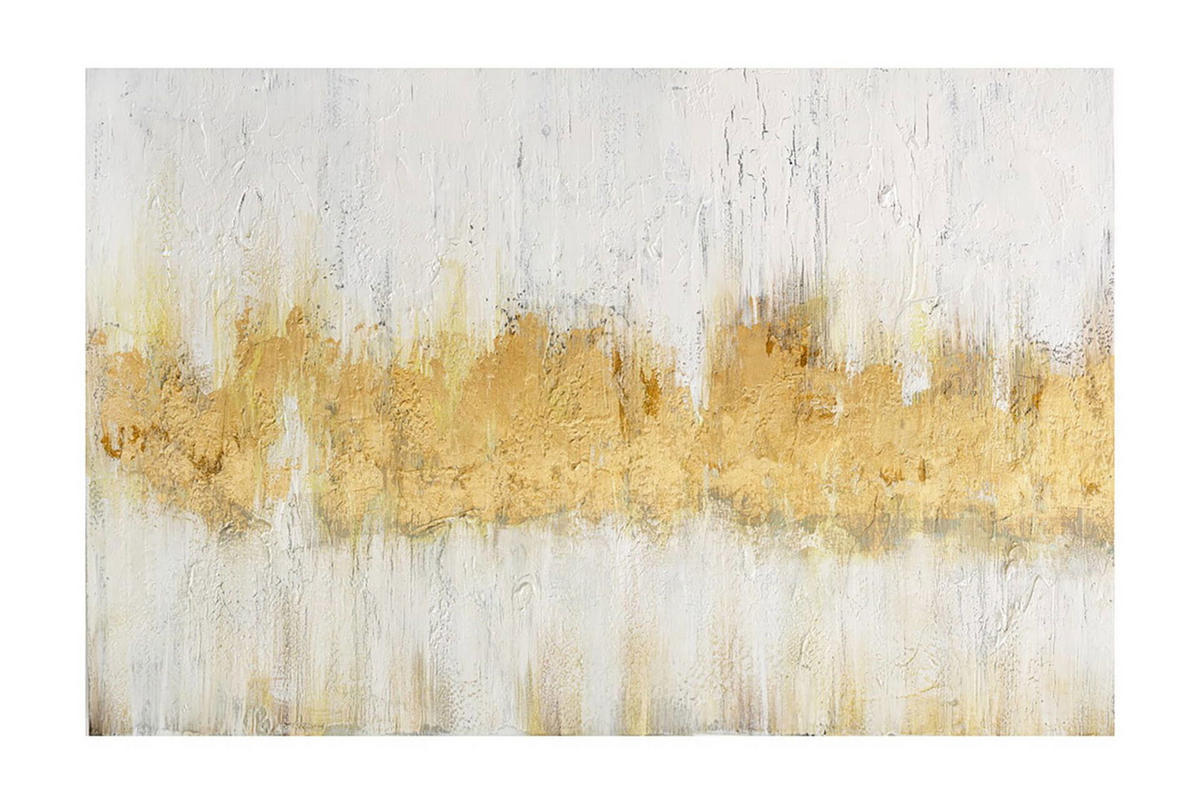 ACRYLBILD HANDGEMALT 90/60 cm - Weiß, Holz/Textil (1.4/60cm) - KUNSTLOFT