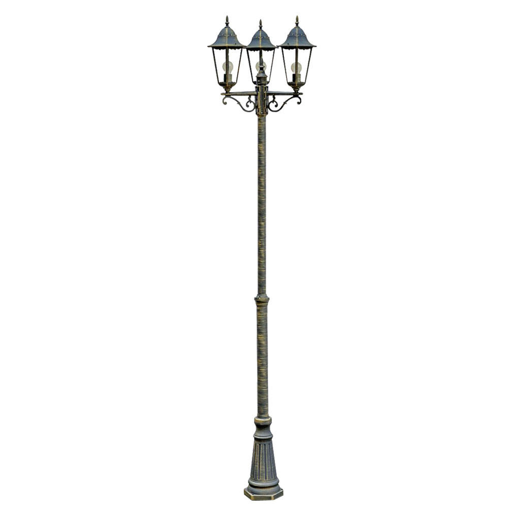 LED AUSSENLEUCHTE Kandelaber Bronze Glas - Bronzefarben, Glas (55/58/220cm)