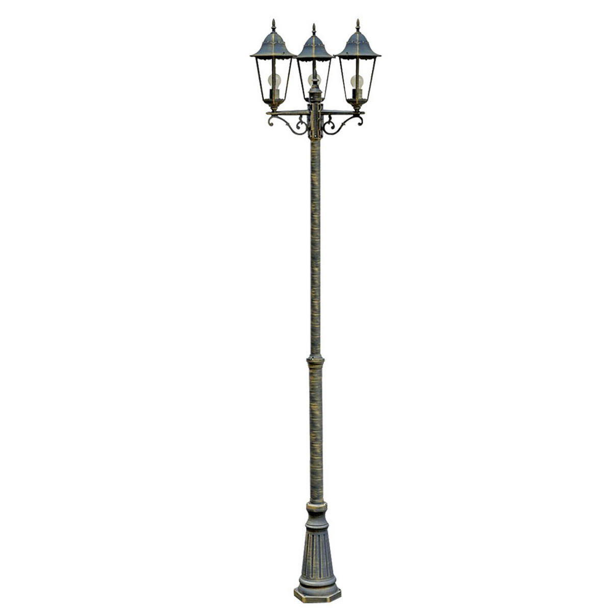 LED AUSSENLEUCHTE Kandelaber Bronze Glas - Bronzefarben, Glas (55/58/220cm)