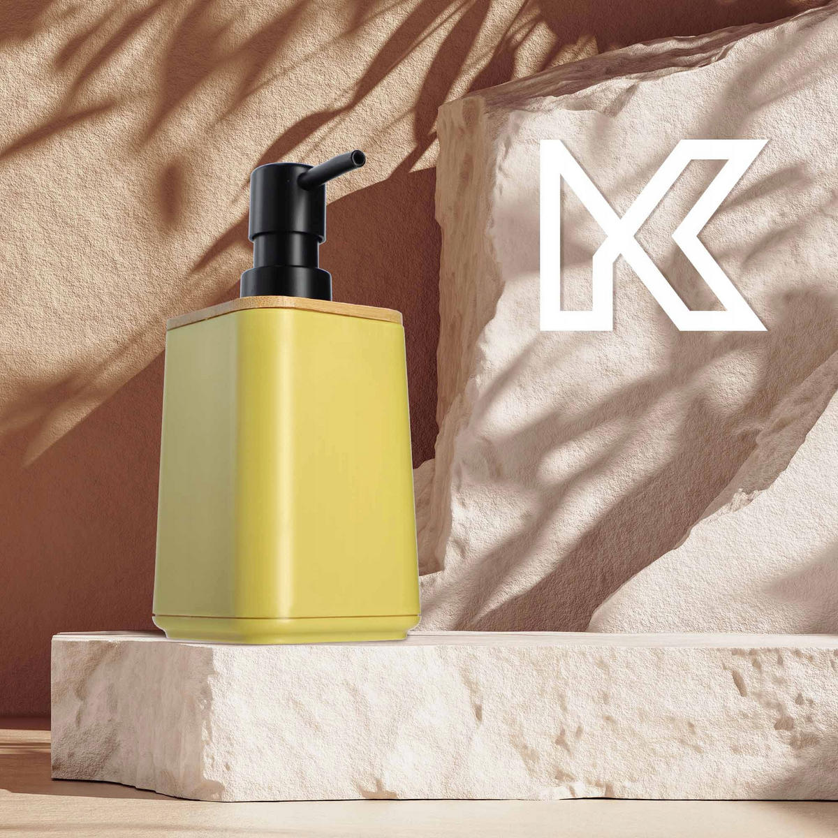 SEIFENSPENDER mit Pumpe, gelb - Gelb, Kunststoff (7.3/16.2/7.3cm) - KADAX