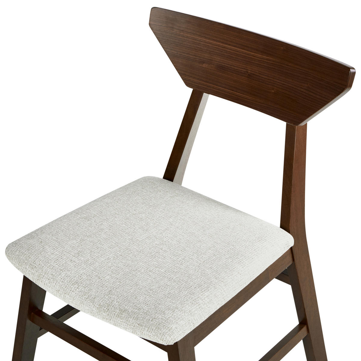 ESSZIMMERSTUHL 2er-Set Dunkelbraun Hopkins - Dunkelbraun/Beige, Holz (54/79/57cm) - Beliani