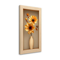 LEINWANDBILD Blumen in einer Vase in einer 3D-Vertiefung 60x120cm - Beige, Textil (60/120cm) - Feeby