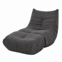 SCHLAFSESSEL mit Fußstütze Chenille Grau - Grau, Kunststoff (94/71/185cm) - Beauniv