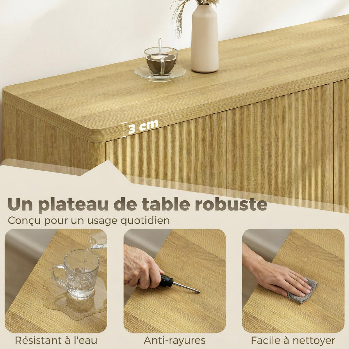 SIDEBOARD Eiche-Nachbildung, 4 Türen, 147/40/77 cm - Eichefarben, Holz (147/77/40cm) - PANGIVO