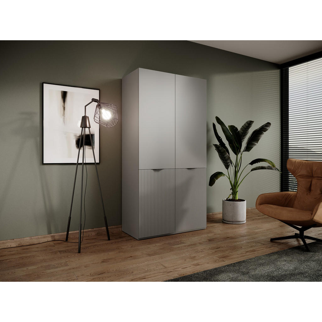 Thumbnail - Möblo Drehtürenschrank, Grau, Holzwerkstoff, 300x200x51 cm, Schlafzimmer, Kleiderschränke, Drehtürenschränke