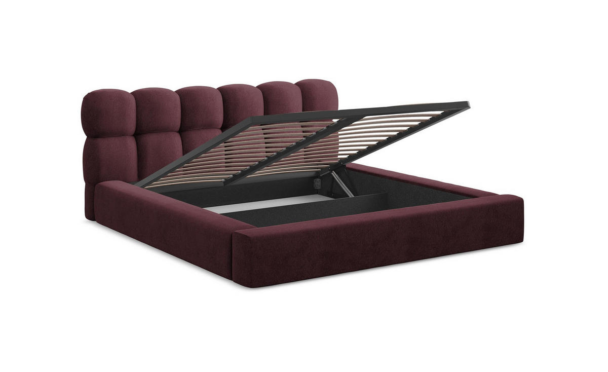 POLSTERBETT mit Bettkasten und Lattenrost 218x238 Blau - Blau/Blaugrau, Kunststoff/Textil (180/200cm) - Makamii