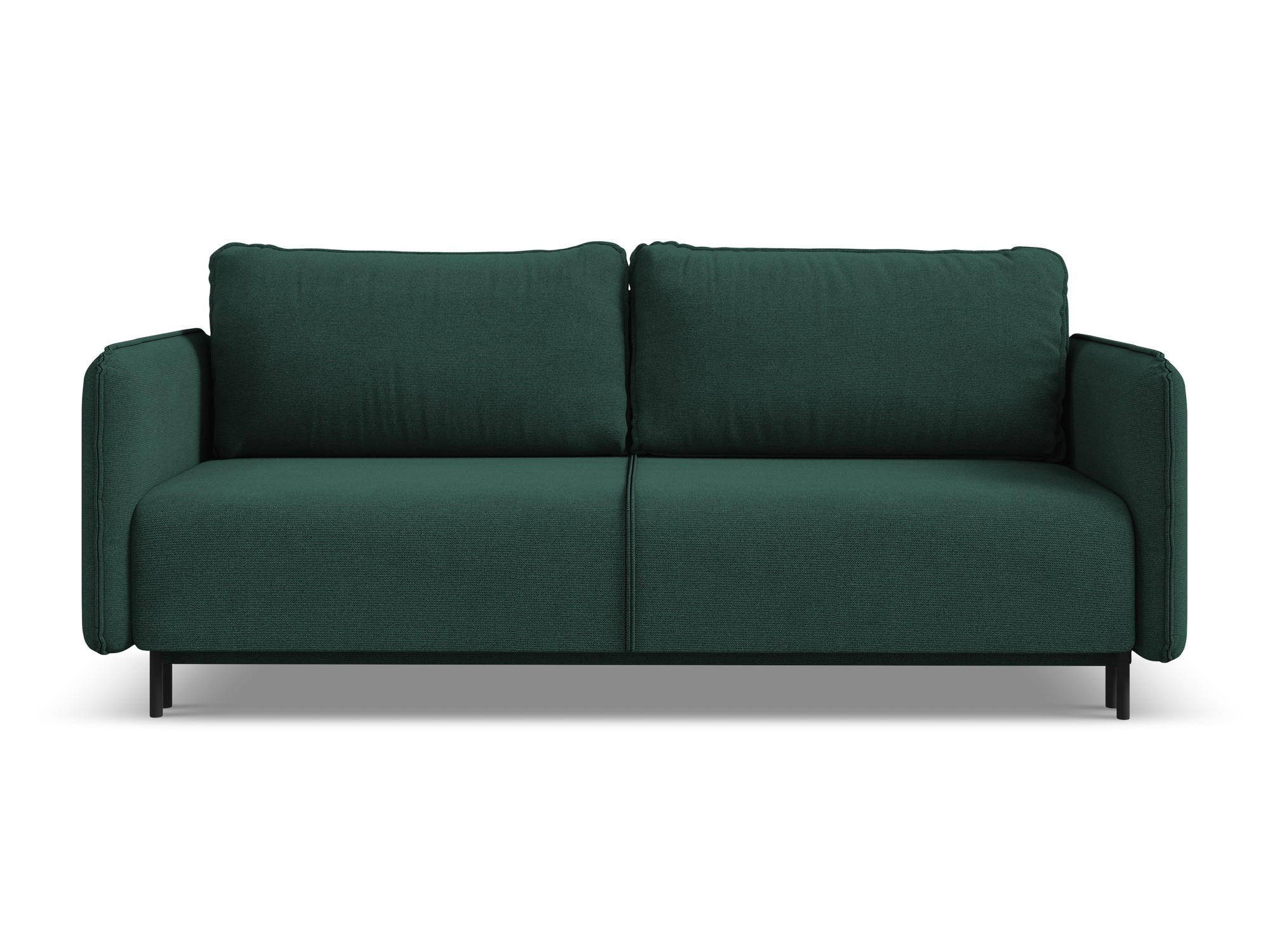 3-SITZER SOFA mit Schlaffunktion Strukturstoff Stoff Grün - Dunkelgrün/Schwarz, Holz/Textil (226/90/92cm) - Makamii