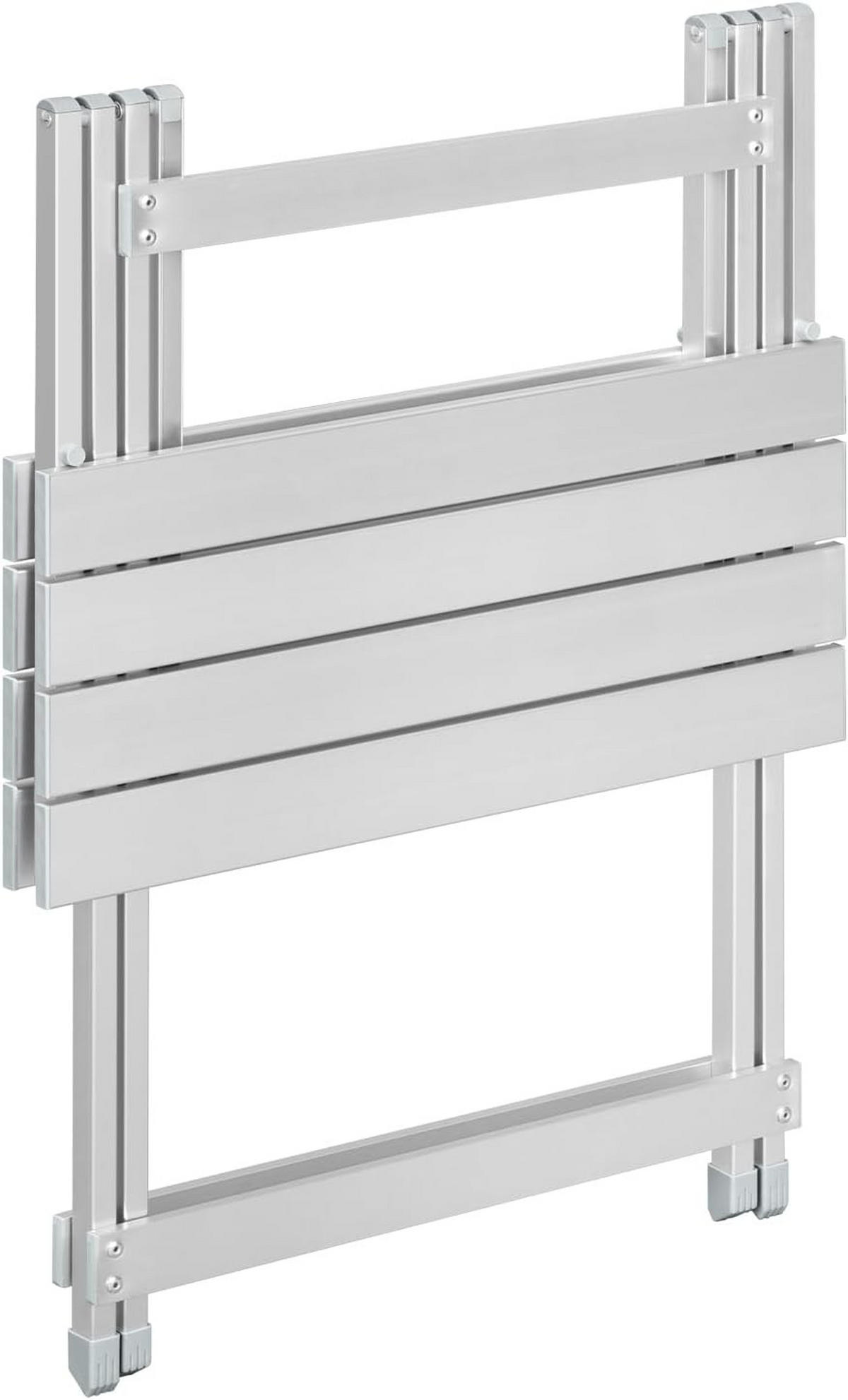 KLAPPTISCH Aluminium 50,5 x 47 x 59,5H cm Silber - Silberfarben, Metall (47/50.5/59.5cm) - Woltu