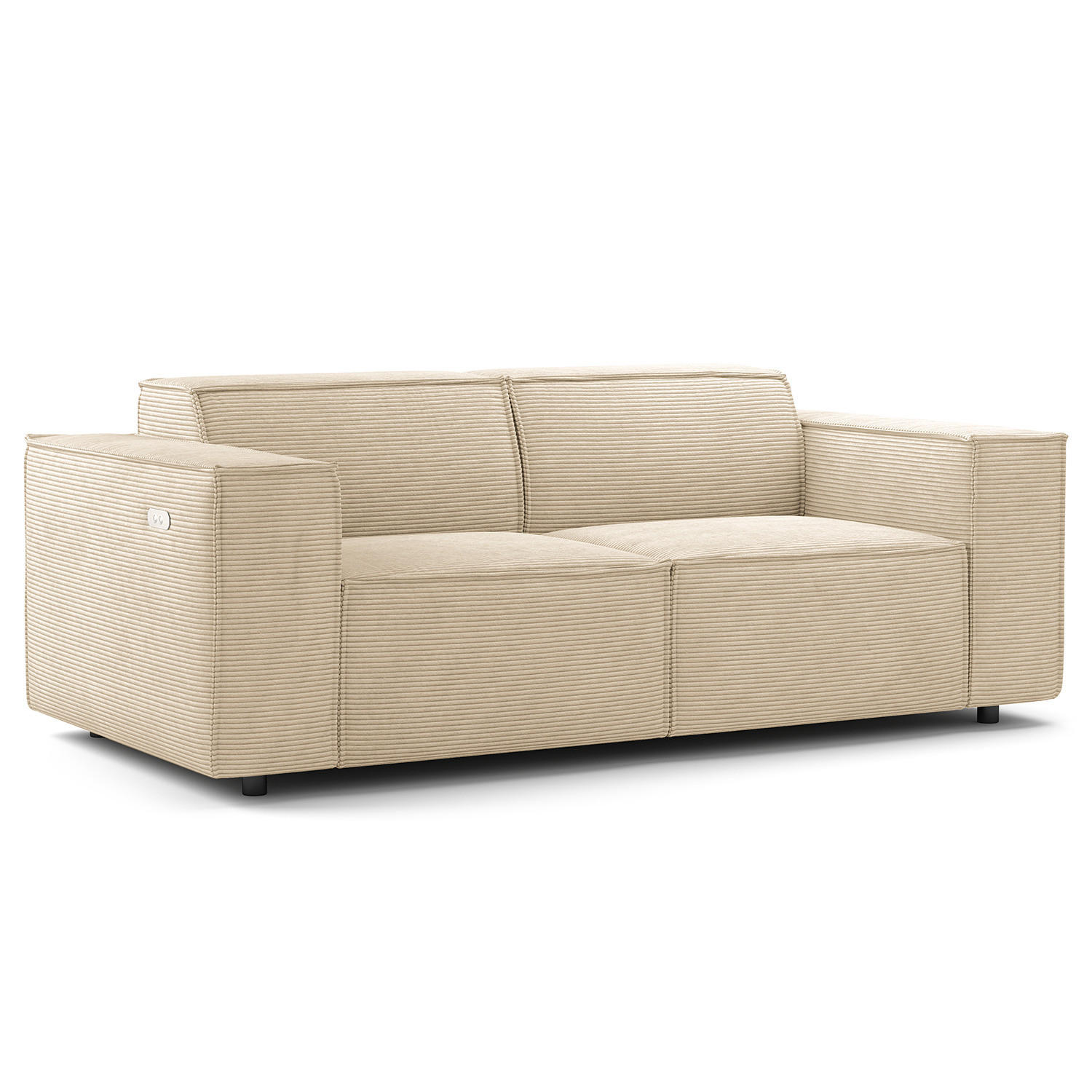 2-SITZER SOFA - Beige/Schwarz, Kunststoff/Textil (189/70/96cm) - home24