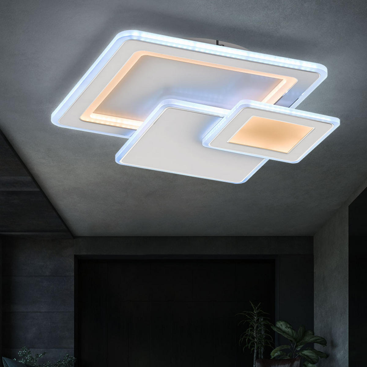 LED DECKENLEUCHTE MOLA Weiß Metall - Weiß, Metall (48/48/7.5cm) - Wofi