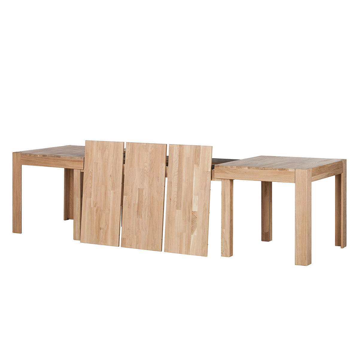 ESSTISCH - Eiche massiv - Eichefarben, Holz (90/160/73cm) - home24