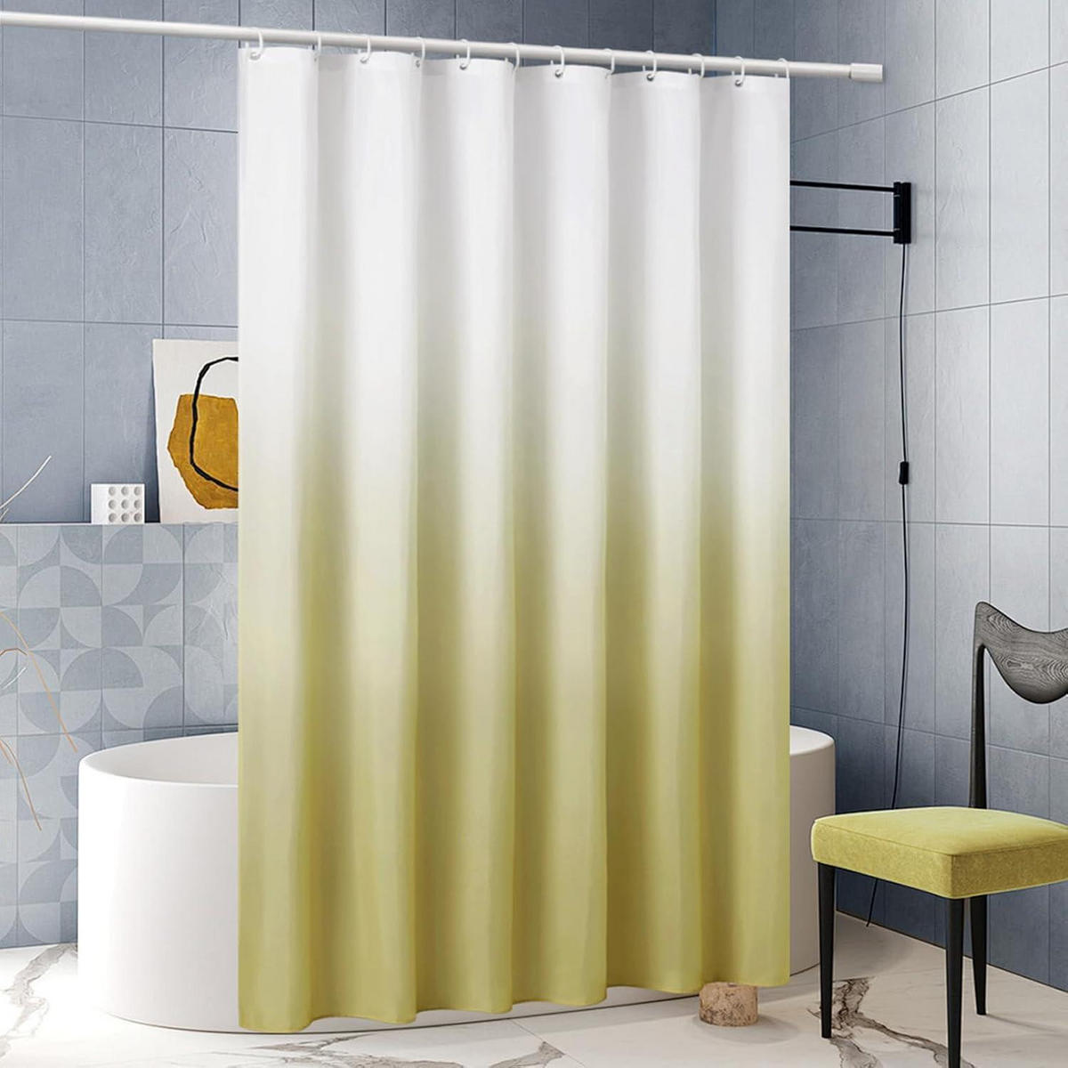 DUSCHVORHANG 180 x 200 cm Beige Wasserdicht Anti-Schimmel Waschbar - Multicolor, Textil (180/200cm)