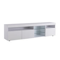 TV-LOWBOARD 180/35/48 cm mit LED-Beleuchtung und 3 Türen - Weiß, Holzwerkstoff (180/48/35cm) - BEAOK