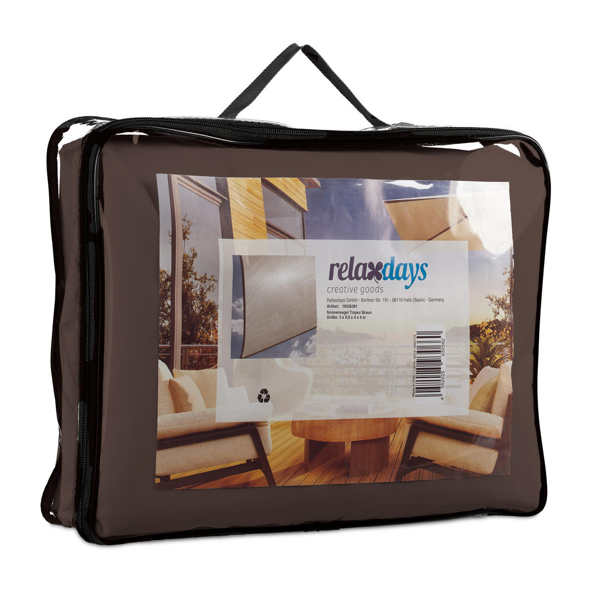 SONNENSEGEL - Braun, Textil/Metall (550/400cm) - Relaxdays