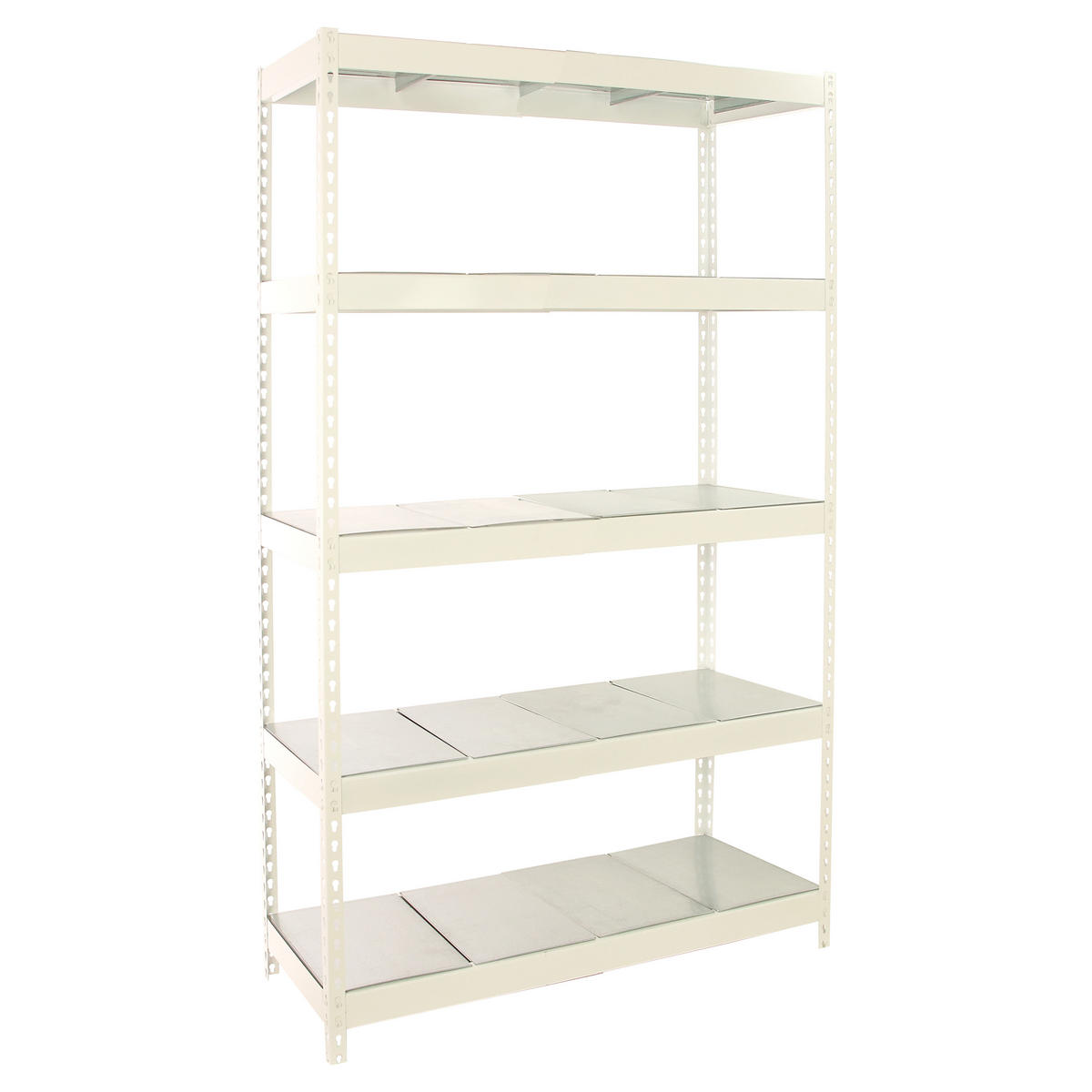SCHWERLASTREGAL Big Metal Yeti Five HxBxT 200 x 120 x 60 cm Fachlast 400 kg Weiß - Weiß, Metall (120/200/60cm) - PROREGAL