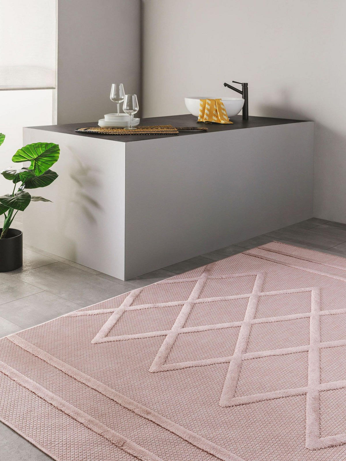 PREPROGA Bonte roza za notranjo in zunanjo uporabo 80x150 cm - roza, umetna masa/tekstil (80/1cm) - KUNSTLOFT