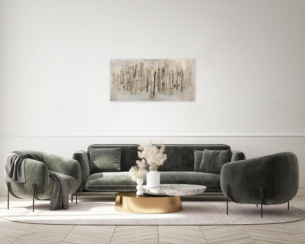 HOLZBILD Grau 100/50 cm - Grau, Holz (3/50cm) - KUNSTLOFT