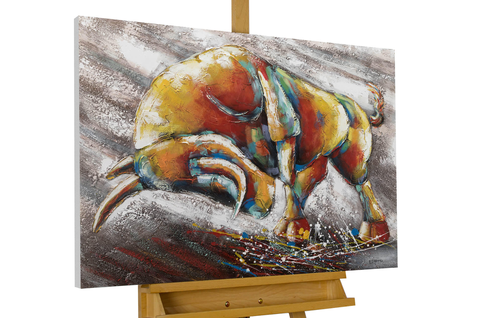 OLEJOMAĽBA 100/75 cm, Zvieratá - taupe, drevo/textil (100/75cm) - KUNSTLOFT