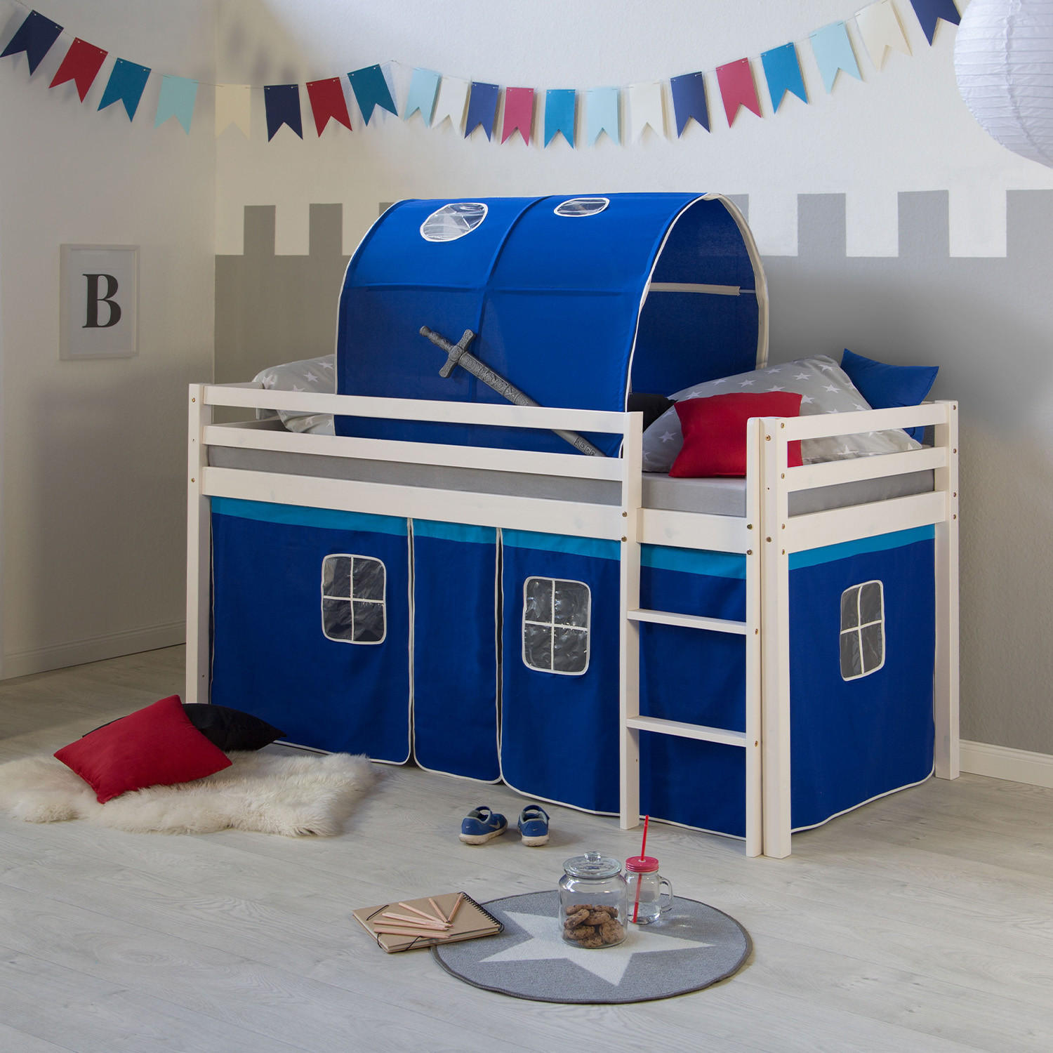 HOCHBETT Lattenrost Tunnel 90/200 cm Blau - Blau/Weiß, Holz - Homestyle4u
